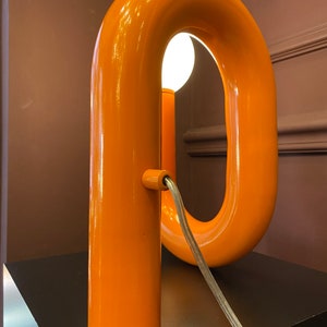 Orange Tube Table Lamp, Modern Tube Lamp, Unique Lamp, Bedside Lamp, Living Room Decor, Home Decor, Modern Decor, Unique Lighting image 5