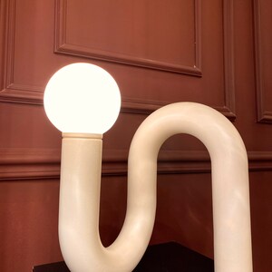 White Tube Table Lamp, Adjustable Lamp, Unique Table Lamp, Bedside Lamp, Living Room Decor, Home Decor, Modern Desk Lamp, Unique Lighting image 7