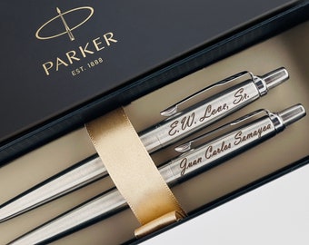 Engraved Parker Jotter Pen Set, Personalized Pen, Couple Gift Wedding Gift, Anniversary Gift Graduation Gift Student Teacher Gift