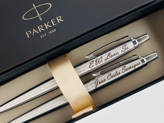 Personalised Pen Set, Engraved Pen, Stainless Steel Parker Jotter Ball Pen  & Fountain Pen Set, Graduation, Wedding Gift, Birthday, Christmas 