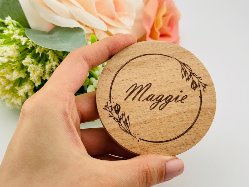 Personalized Compact Mini Mirror, Customized Bridesmaid Laser Mirror Laser Engraved Mirror, Pocket Mirror Bridesmaid Gift, Bridal Party Gift Bild 7