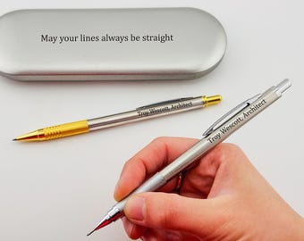 Architect Gift – Engraved Mechanical Pencil Set, Custom Graduation Gift, Future Architect Present, Personalized Office Gift