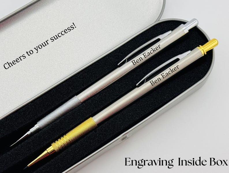 Custom Engraved Mechanic Pencils Set in Engraved Box