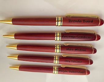 Wood Pen Set, Personalized Ballpoint Pen, Rosewood Bamboo Pen, Office Gift, Graduation Gift, Coworker Gift, Boss Gift