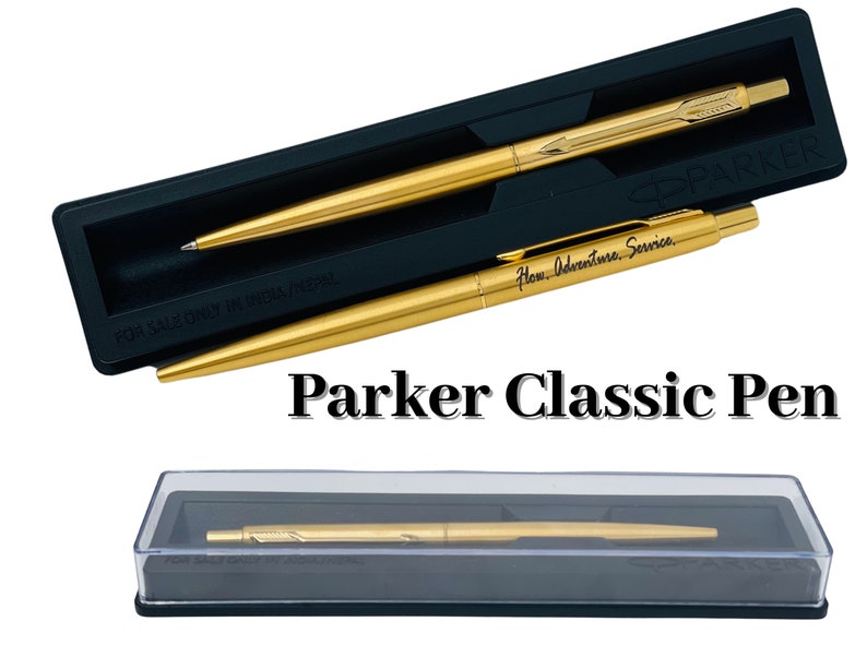 Personalized Gold Parker Classic Pen in Plastic Parker Gift Box