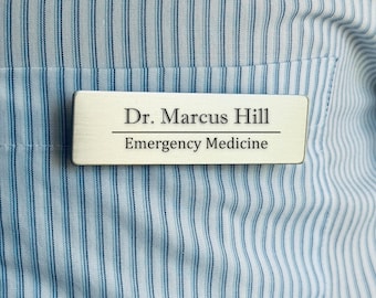 Custom Engraved Magnetic Name Badge, Personalized Name Tag, Nurse Name Tag, Doctor Name Tag, Medical Student Gift