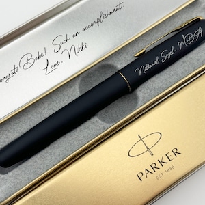 Personalized Parker Fountain Pen - MBA Graduation Gift, Masters Degree Graduation Gift, MBA Graduate Pen, Business Graduation Gift