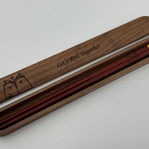 Personalized Sandalwood Chopsticks in Box, Christmas Gift for Boyfriend, Wooden Gift for Couple, Custom Reusable Chopsticks