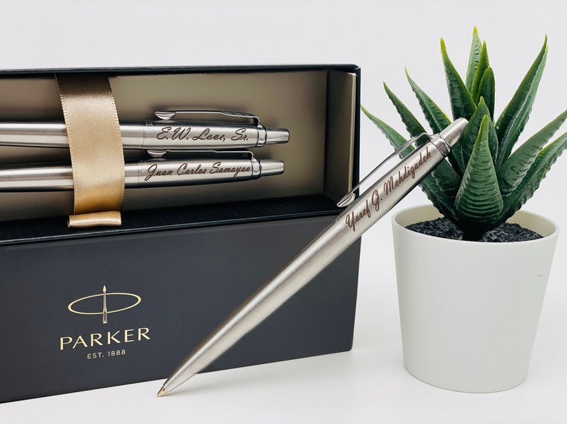 Engraved Chrome Parker Jotter Pen Set, Personalized Pen, Couple Gift, Wedding Gift Anniversary Gift Graduation Gift Teacher Gift image 8