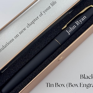 Custom engraved Parker Fountain Pen in Tin Box