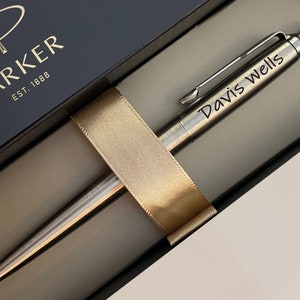 Personalized Pen, Parker Jotter, Ballpoint Pen, Custom Pens, Office Graduation Retirement Gift Doctor Teacher Boss Chrome