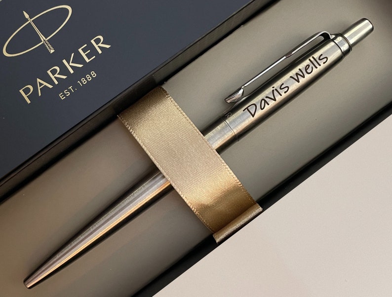 Personalized Pen, Parker Jotter, Ballpoint Pen, Custom Pens, Office Graduation Retirement Gift Doctor Teacher Boss Chrome