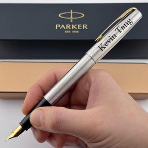 Custom engraved Parker Fountain Pen in Tin Box
