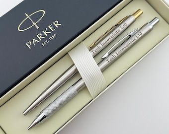 Custom Parker Classic Pen & Mechanical Pencil Set, Personalized Company Gift, Corporate Recognition Award, Branded Office Gift