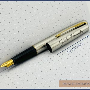 Custom engraved Parker Fountain Pen in Tin Box