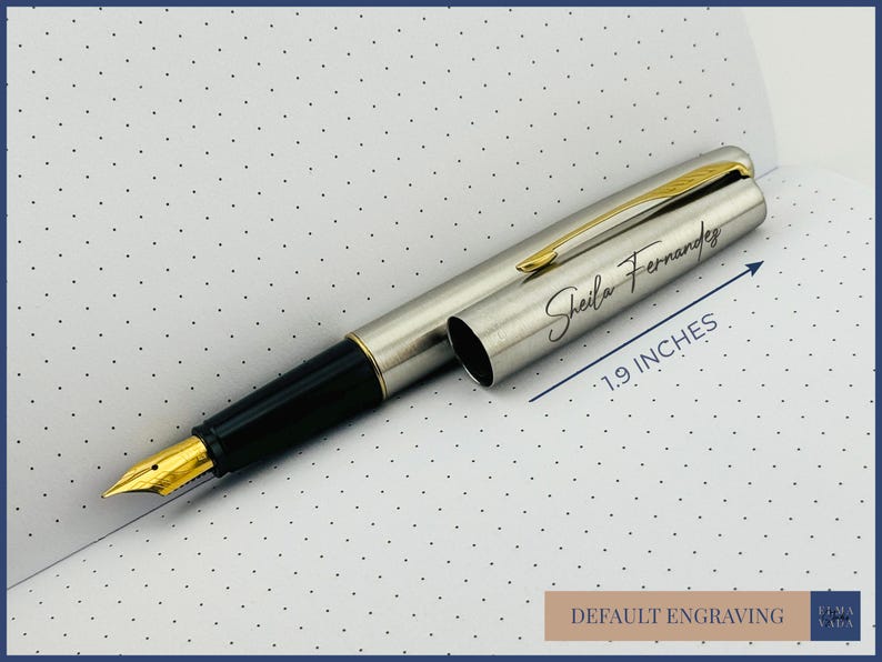 Custom engraved Parker Fountain Pen in Tin Box