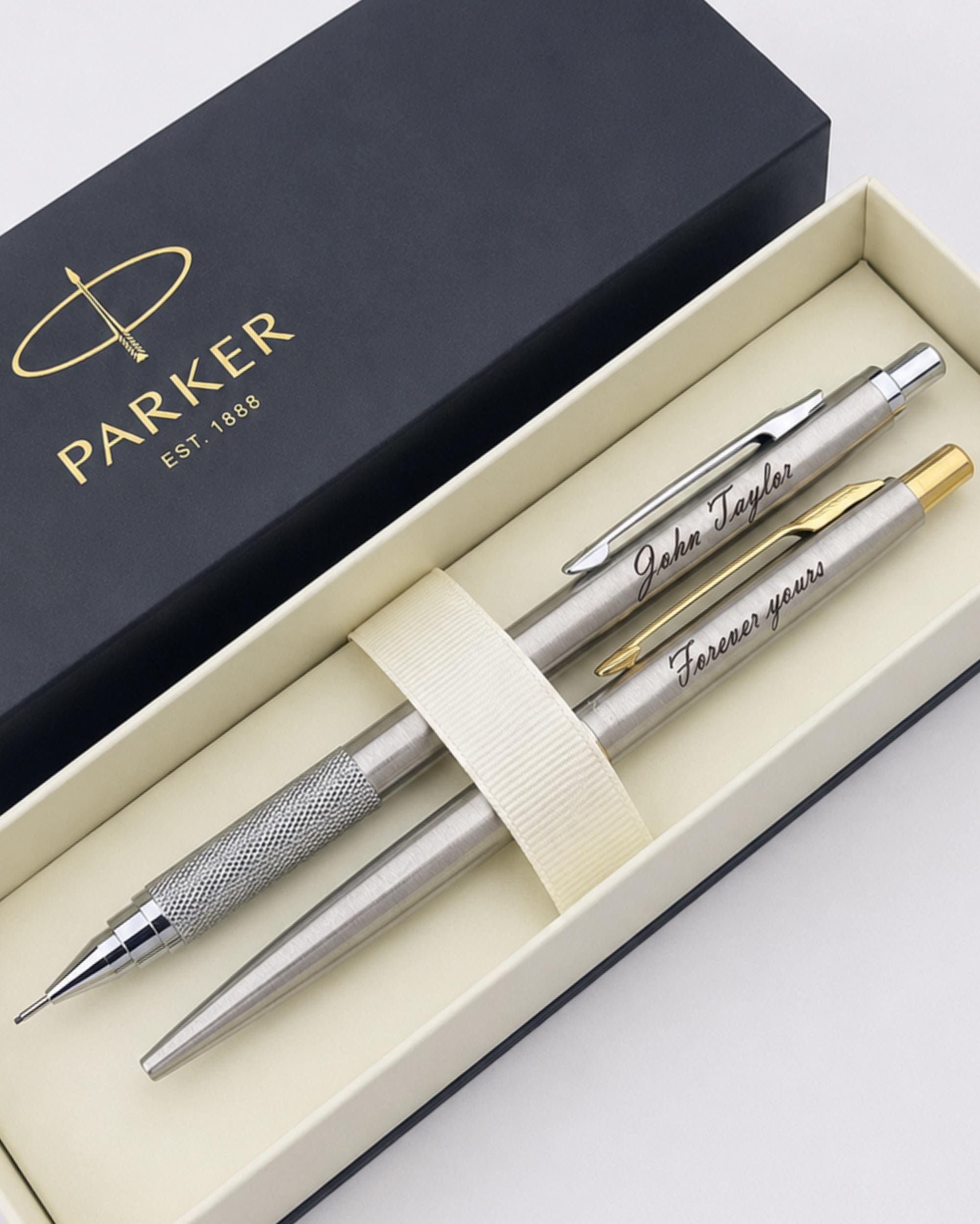 Christmas Gift - Personalized Mechanical Pencil and Parker Pen Set