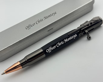 Custom Engraved Bullet Pens, Police Academy Graduation Gift, Police Officer Graduation Gift, New Police Officer Gift