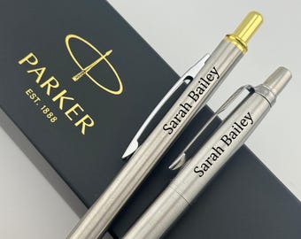 Custom Parker Pen and Mechanic Pencil Set in Box, Customized Graduation Gifts, PhD Graduation Gift, Doctorate Graduation