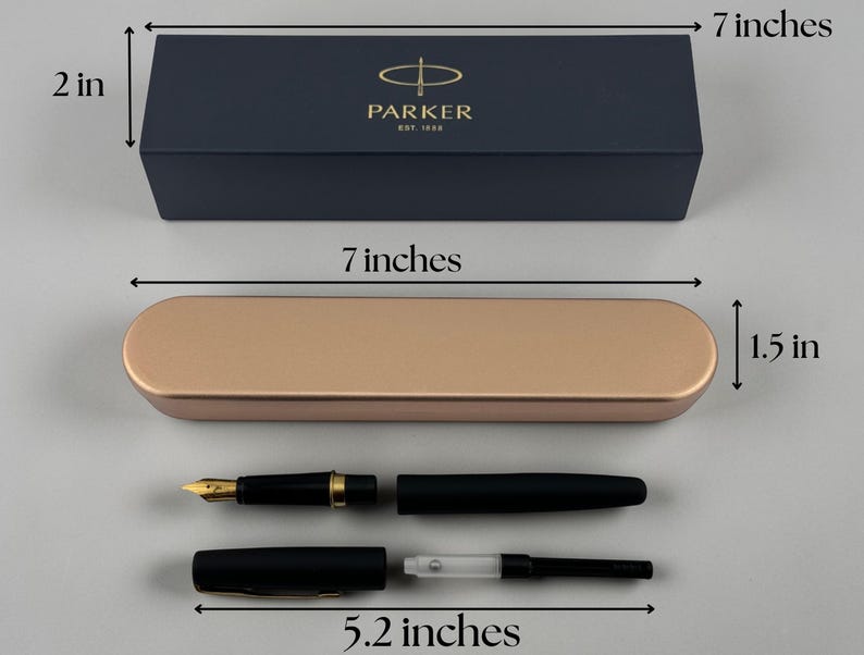 Custom engraved Parker Fountain Pen in Tin Box