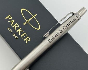 Engraved Parker IM Rollerball Pen - Matte Blue With Chrome Trim, Personalized Gift Pen In Gift Box