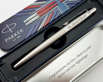 Custom Parker Pen in Metal Box - PhD Graduation Gift, Personalized Graduation Pen, Doctorate Gift, Academic Achievement Gift