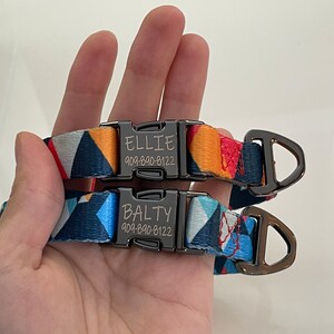 Engraved Metal Buckle Dog Collar Geometric design