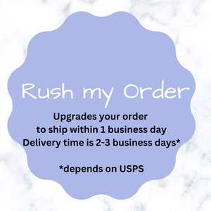 Rush my Order, Rush Production, Rush Shipping