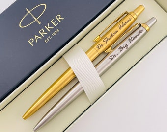 Custom Engraved Parker Pen Set of 2, Parker Jotter Pen Set, Office Gift, Gift for Boss, Lawyer Gift, Accountant Gift, Dad Mom Gift