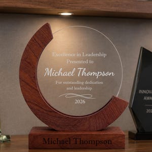 Employee Recognition Award – Personalized Acrylic Plaque, Custom Corporate Trophy
