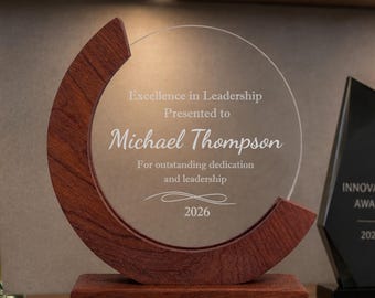 Employee Recognition Award – Personalized Acrylic Plaque, Custom Corporate Trophy