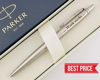 Customized Parker Jotter Pen, Black Ink, Office Gift, New Job Gift, Thank you Gift, Gift for Client, Gift for Boss, Wedding Gift Groomsmen ~