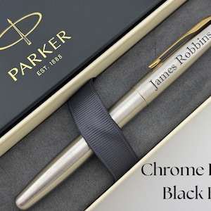 Custom engraved Parker Fountain Pen in Tin Box