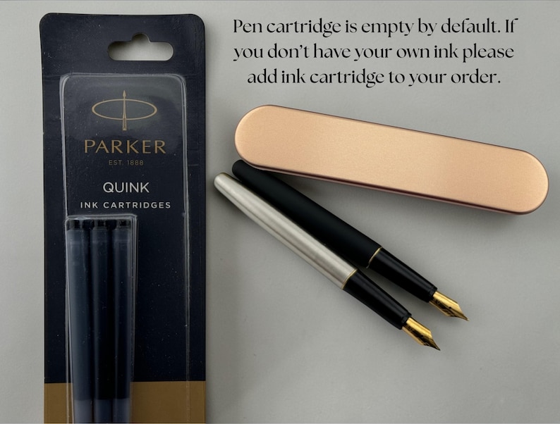 Custom engraved Parker Fountain Pen in Tin Box
