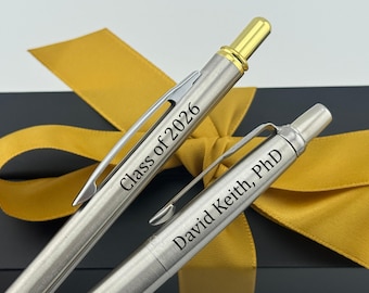 Custom Engraved Parker Pen and Mechanic Pencil Set, PhD Graduation Gift, Doctorate Graduation Gift, New Doctor Gift
