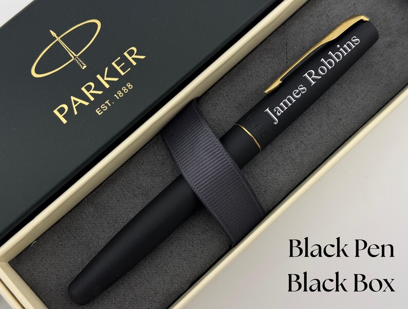 Custom engraved Parker Fountain Pen in Tin Box