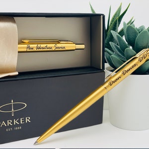 Personalized Gold Parker with Laser Engraving, Promotion Gift, Graduation Gift, Custom Engraved, Parker Ballpoint Pen, PhD Gift image 2