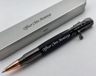 Custom Engraved Bullet Pens, Police Academy Graduation Gift, Police Officer Graduation Gift, New Police Officer Gift