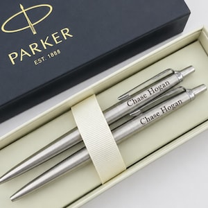 Engraved Parker Jotter Pen Set, Personalized Chrome Pen, Graduation Gift, Retirement Gift