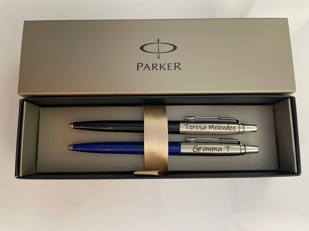Personalized Parker Pen Set Blue and Black Parker Jotter Pen Etsy