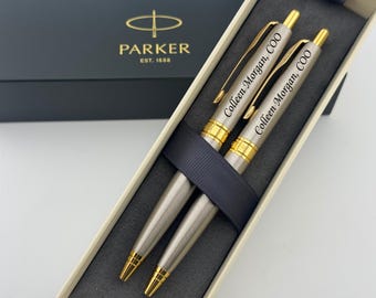 Custom Premium Parker Pen Set, Engraved Parker Aster Pens, Luxury Pens for Professionals, Personalized Gift for COO, Custom Pen for CEO