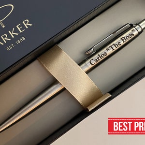 Engraved Parker Pen, Personalized Pen, Stainless Steel, Coworker Client Office Boss Pastor Gift, Nurse Doctor Gift
