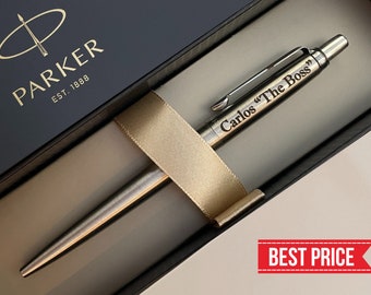 Engraved Parker Pen, Personalized Pen, Stainless Steel, Coworker Client Office Boss Pastor Gift, Nurse Doctor Gift