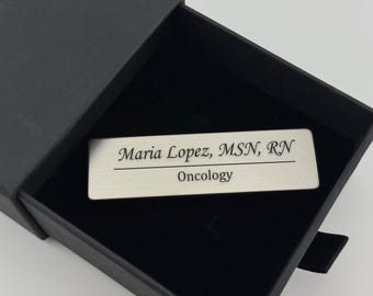 Custom Engraved Magnetic Name Badge, Personalized Name Tag, Nurse Name Tag, Registered Nurse Gift, Doctor Name Tag, Medical Student Gift