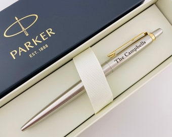 Parker Jotter Pen, Parker Personalized Pen, Engraved Pen, Corporate Gift, Blue Ink, Silver Parker Pen Graduation Gift Stainless Steel