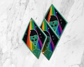 Out of this World Sticker | Alien Sticker | Diamond Sticker | Rainbow Sticker