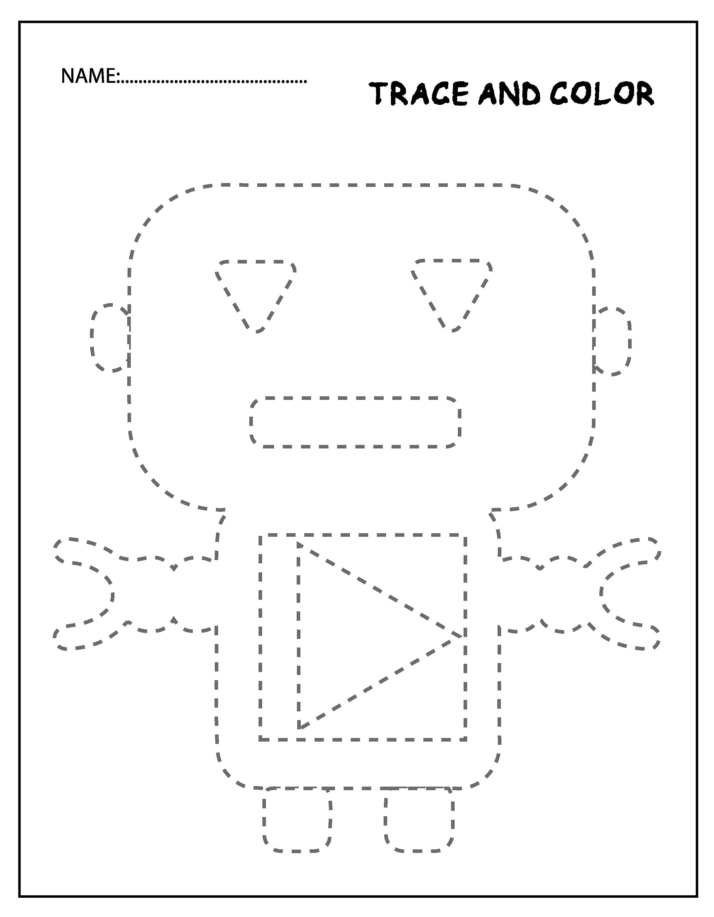 Tracing Robot Sheets Etsy