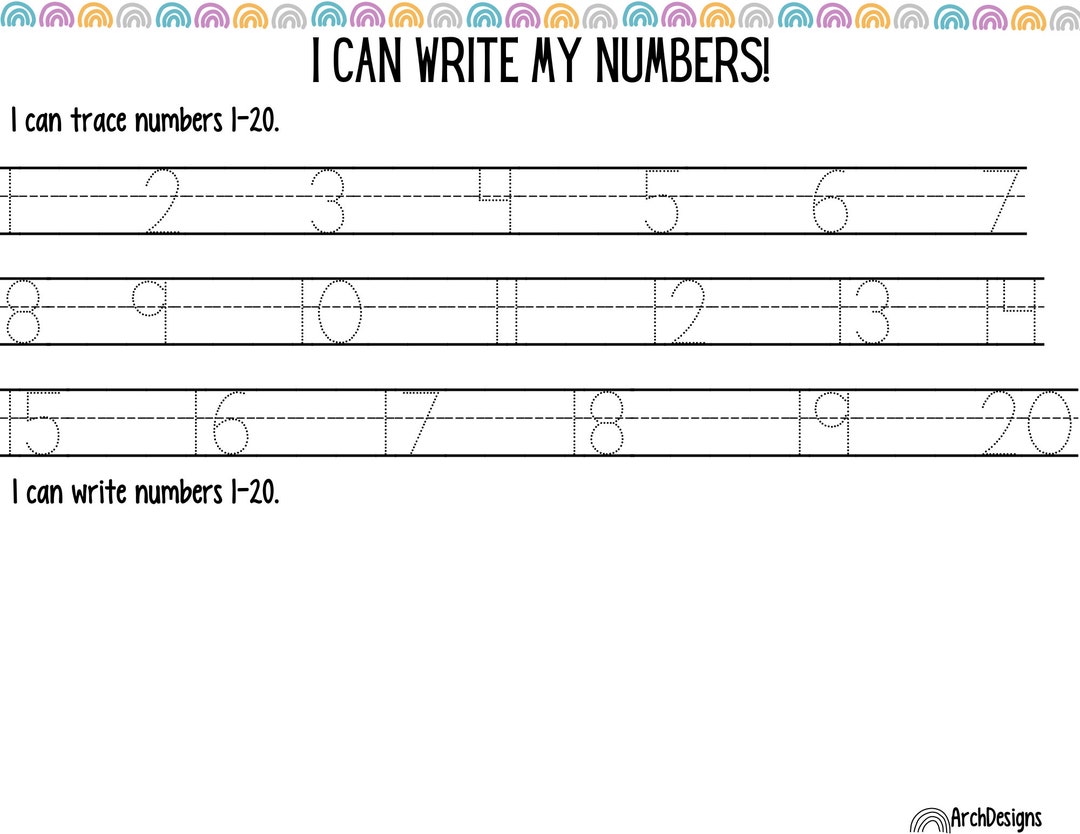 I Can Write and Trace Numbers - Etsy