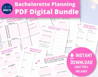 Bachelorette Planning Bundle - Digital Download 8 PDFS Instantly Print