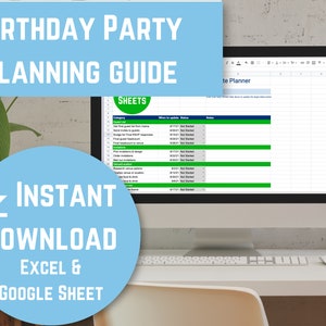 Ultimate Kid&#39;s Birthday Party Planning Guide - Digital Excel/Google Sheet Tracker with Dates